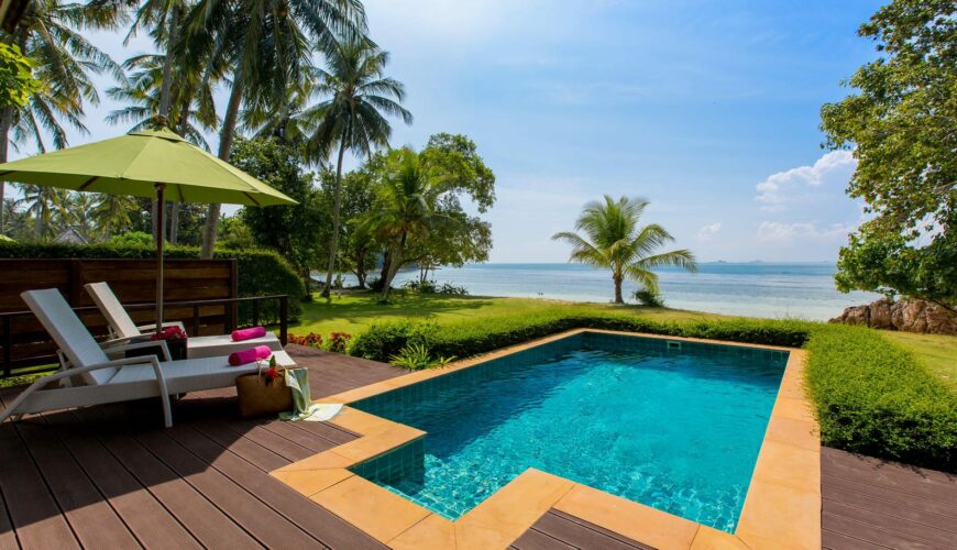 Beach front pool villa